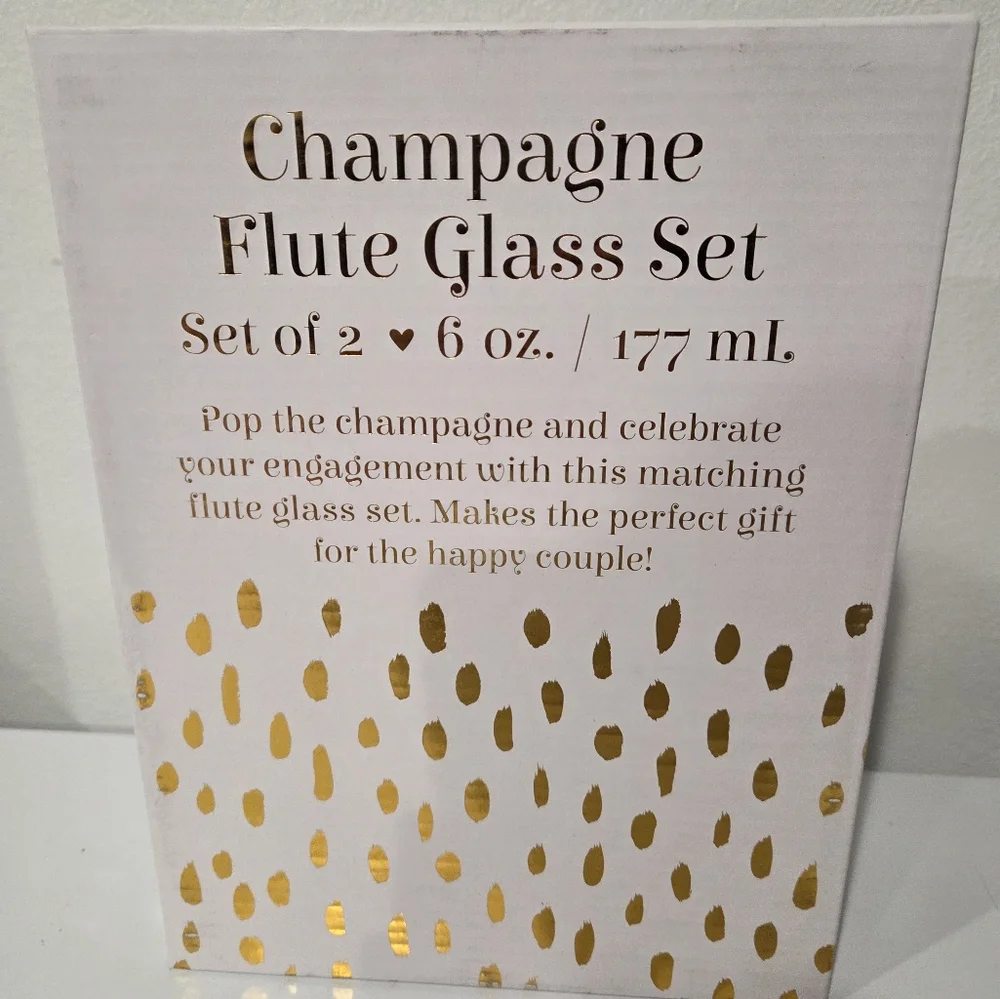 Gold and Clear Champagne Flutes Set